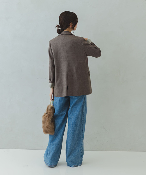 セール】《追加》《WEB・一部店舗カラー》ウールフラノピークドラペル