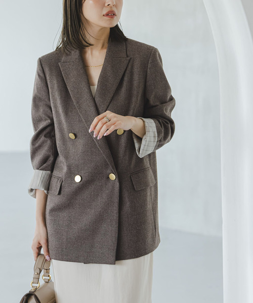 追加》《WEB・一部店舗カラー》ウールフラノピークドラペルジャケット