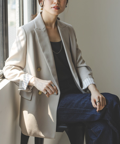 セール】《追加》《WEB・一部店舗カラー》ウールフラノピークドラペル