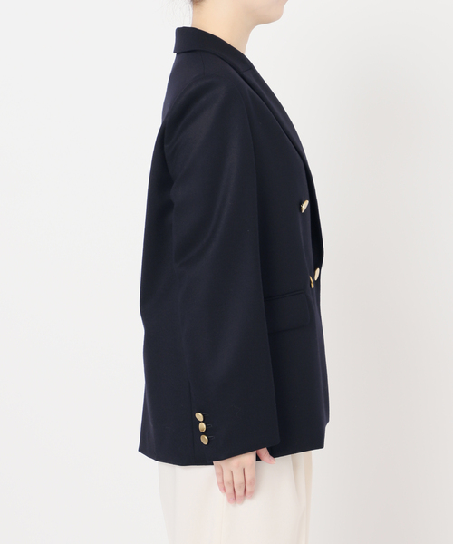 【ノーブル】 テーラードジャケット ピークドラペル 金ボタン ネイビー 38 金ボタンノーブルピークドラペルジャケット