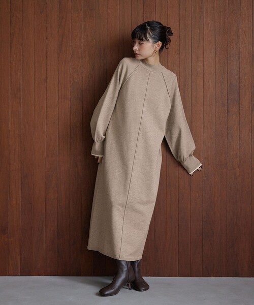 EMMEL REFINES（エメルリファインズ）の「＜EMMEL REFINES＞EM ハイショク ニット ロング ワンピース（ワンピース・レディース・ベージュ/グレー・FREE）」の13枚目の写真