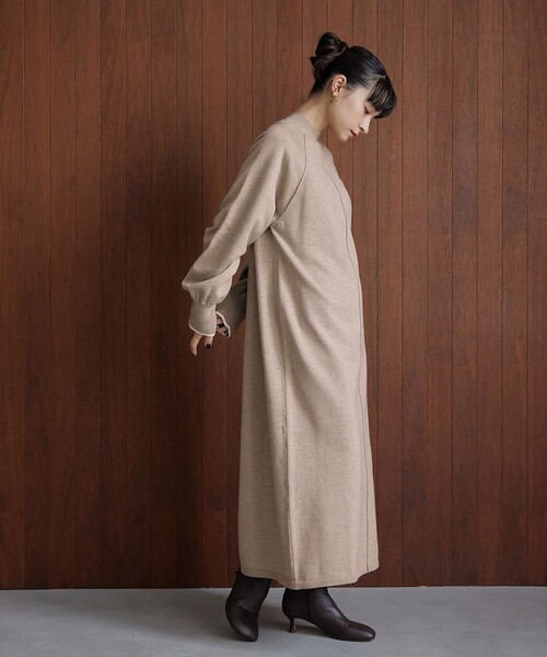 EMMEL REFINES（エメルリファインズ）の「＜EMMEL REFINES＞EM ハイショク ニット ロング ワンピース（ワンピース・レディース・ベージュ/グレー・FREE）」の14枚目の写真