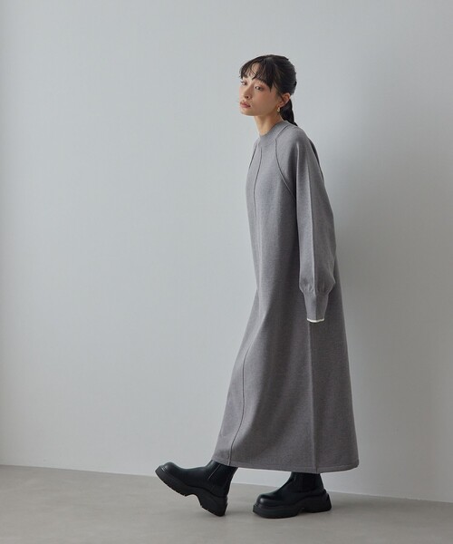 EMMEL REFINES（エメルリファインズ）の「＜EMMEL REFINES＞EM ハイショク ニット ロング ワンピース（ワンピース・レディース・ベージュ/グレー・FREE）」の9枚目の写真
