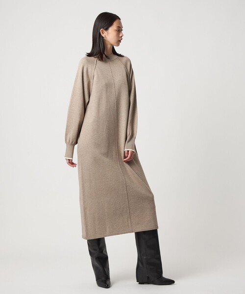 EMMEL REFINES（エメルリファインズ）の「＜EMMEL REFINES＞EM ハイショク ニット ロング ワンピース（ワンピース・レディース・ベージュ/グレー・FREE）」の21枚目の写真
