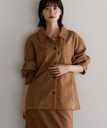 shetila（シェティラ）の「【セットアップ対応】ストレッチフェイクスエード  オーバーサイズ シャツジャケット（シャツ/ブラウス）」