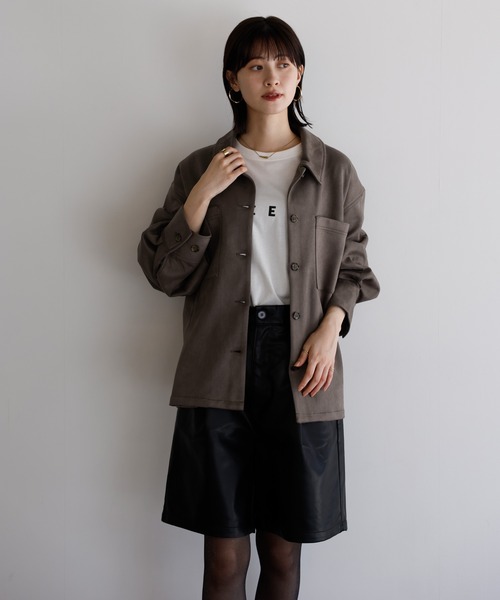 セール】【セットアップ対応】ストレッチフェイクスエード オーバー