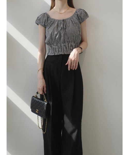 amel（エイメル）の「パフショルダーリボンブラウス / ミックス（シャツ/ブラウス・レディース・チャコールグレー・FREE）」の7枚目の写真