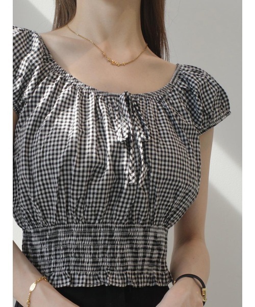 amel（エイメル）の「パフショルダーリボンブラウス / ミックス（シャツ/ブラウス・レディース・チャコールグレー・FREE）」の8枚目の写真