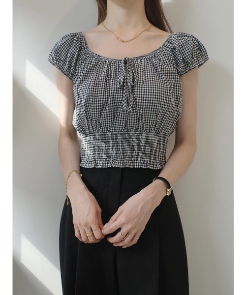 amel（エイメル）の「パフショルダーリボンブラウス / ミックス（シャツ/ブラウス・レディース・チャコールグレー・FREE）」の13枚目の写真