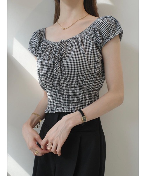 amel（エイメル）の「パフショルダーリボンブラウス / ミックス（シャツ/ブラウス・レディース・チャコールグレー・FREE）」の14枚目の写真