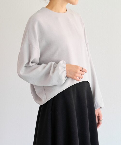BEARDSLEY（ビアズリー）の「コクーンパフ袖ブラウス（シャツ/ブラウス・レディース・ホワイト/ライトグレー/ブラック・FREE）」の8枚目の写真