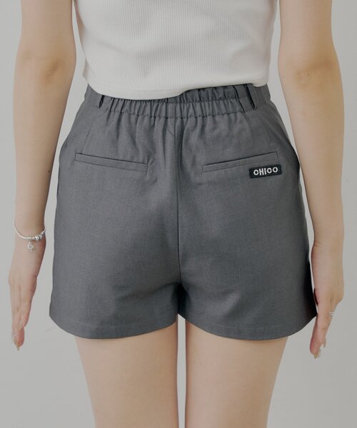 you　新品未使用フロントタックショートパンツ miniqu　グレー GU公式 | タックショートパンツ