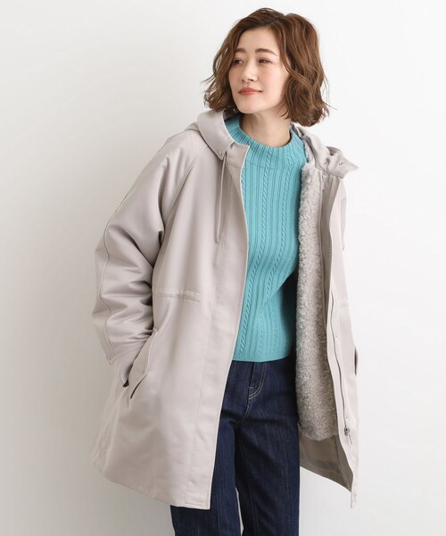 セール】【名品アウター/3WAY・はっ水】ボアライナー付きモッズコート