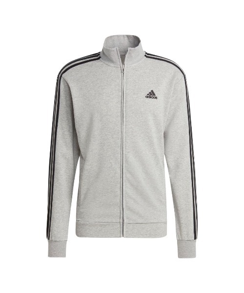 adidas（アディダス）の「アディダス adidas ベーシック スリーストライプス フレンチテリー トラックスーツ（ジャージ・メンズ・グレー/ネイビー・S/M/L/LL/3L）」の5枚目の写真
