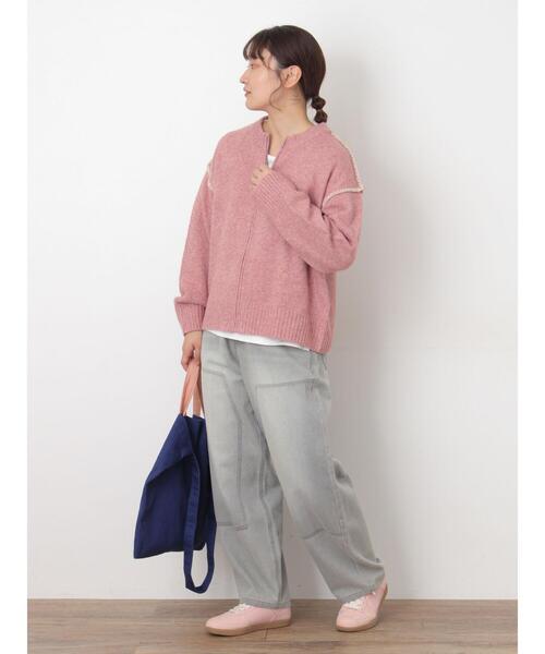 Samansa Mos2（サマンサ モスモス）の「【2WAY】ロゴ刺繍トートバッグ（ハンドバッグ・レディース・ネイビー/ベージュ/ブラック・F）」の13枚目の写真