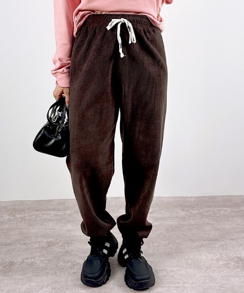 セール】【あったか裏ボアシリーズ】裏ボアコーデュロイジョガーパンツ