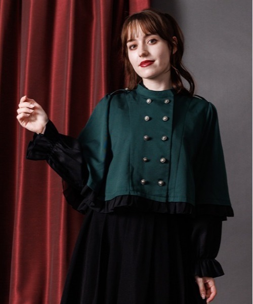 axes femme（アクシーズファム）の「Ｗ釦フィッシュテールケープ（ベスト・レディース・ブラウン/ダークグリーン/ブラック・FREE）」の3枚目の写真