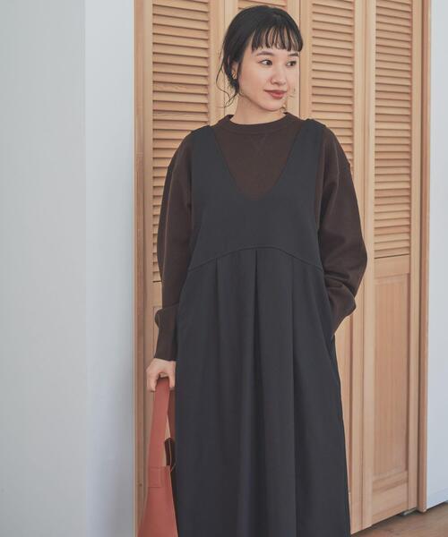 URBAN RESEARCH DOORS(アーバンリサーチドアーズ)の「深Uネック切替ジャンパースカート(ワンピース・レディース・チャコールグレー/ブラック・MEDIUM)」の11枚目の写真