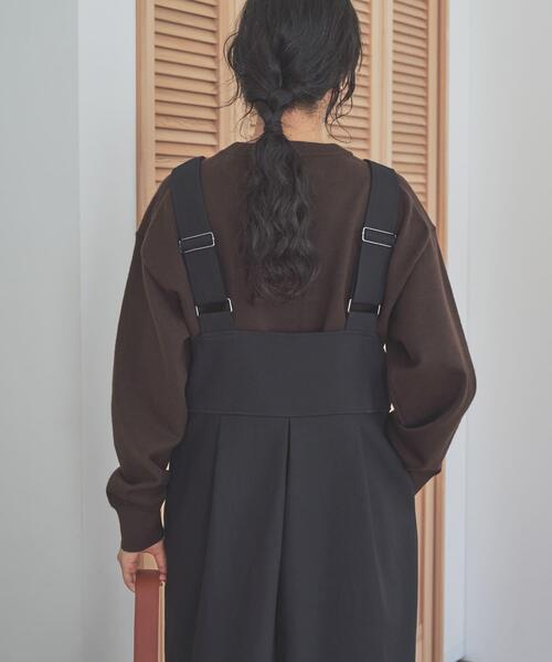 URBAN RESEARCH DOORS(アーバンリサーチドアーズ)の「深Uネック切替ジャンパースカート(ワンピース・レディース・チャコールグレー/ブラック・MEDIUM)」の9枚目の写真