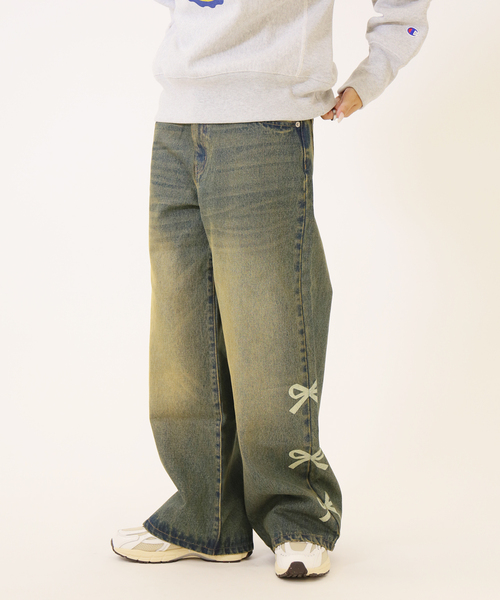 JOINT WORKS（ジョイントワークス）の「デニムサイドリボンパンツ（デニムパンツ・レディース・ブラック/ネイビー・SMALL/MEDIUM）」の14枚目の写真