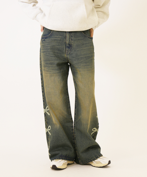 JOINT WORKS（ジョイントワークス）の「デニムサイドリボンパンツ（デニムパンツ・レディース・ブラック/ネイビー・SMALL/MEDIUM）」の15枚目の写真