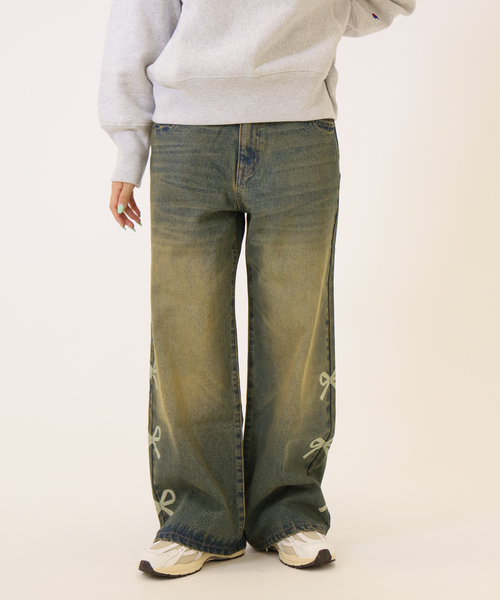 JOINT WORKS（ジョイントワークス）の「デニムサイドリボンパンツ（デニムパンツ・レディース・ブラック/ネイビー・SMALL/MEDIUM）」の16枚目の写真