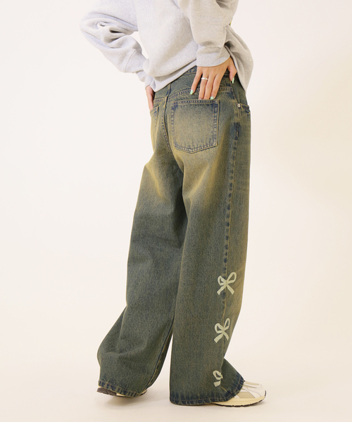 JOINT WORKS（ジョイントワークス）の「デニムサイドリボンパンツ（デニムパンツ・レディース・ブラック/ネイビー・SMALL/MEDIUM）」の18枚目の写真