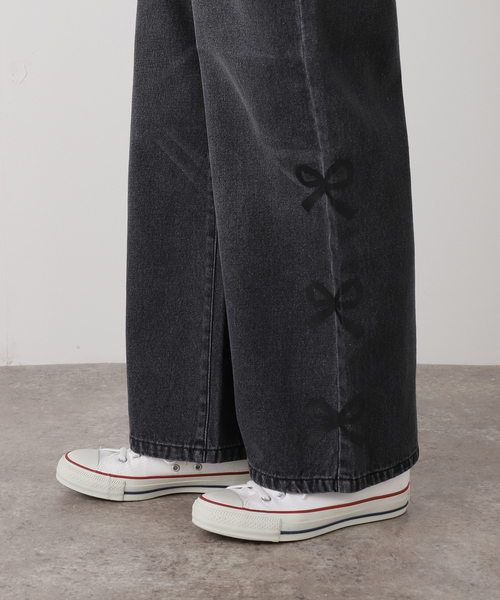 JOINT WORKS（ジョイントワークス）の「デニムサイドリボンパンツ（デニムパンツ・レディース・ブラック/ネイビー・SMALL/MEDIUM）」の4枚目の写真