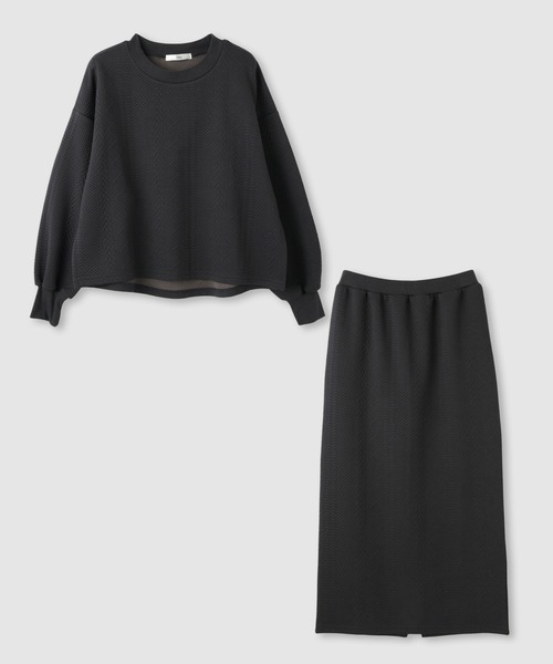 セール】Idnes ふくれジャガードプルオーバー＆ロングナロースカート