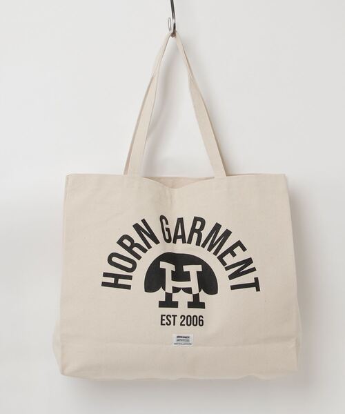 HORN GARMENT(ホーンガーメント)の「Y.L.B Felix Tote Bag(トートバッグ・メンズ・アイボリー/ブラック・FREE)」の14枚目の写真
