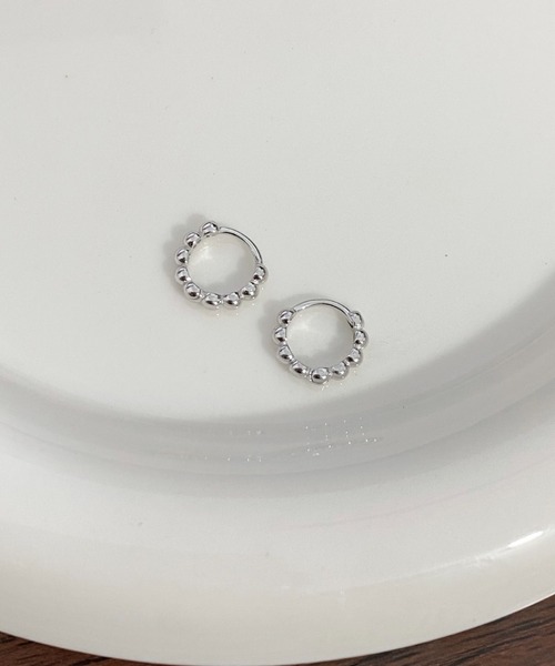 Burner(バーナー)の「【blatto 925silver】シルバー925 ミニボールデザイン フープピアス esm-pierce-12-18【RBTS】(ピアス(両耳用)・レディース・シルバー/ゴールド・FREE)」の3枚目の写真
