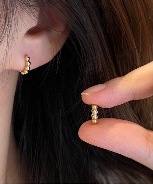 Burner(バーナー)の「【blatto 925silver】シルバー925 ミニボールデザイン フープピアス esm-pierce-12-18【RBTS】(ピアス(両耳用)・レディース・シルバー/ゴールド・FREE)」の4枚目の写真