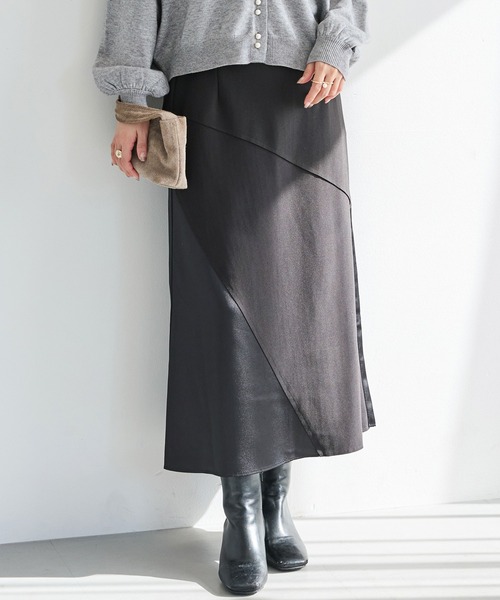 LAVEANGE(ラビアンジェ)の「切替ナロースカート(スカート・レディース・ブラウン/ブラック・M/5L/4L/3L/LL)」の2枚目の写真