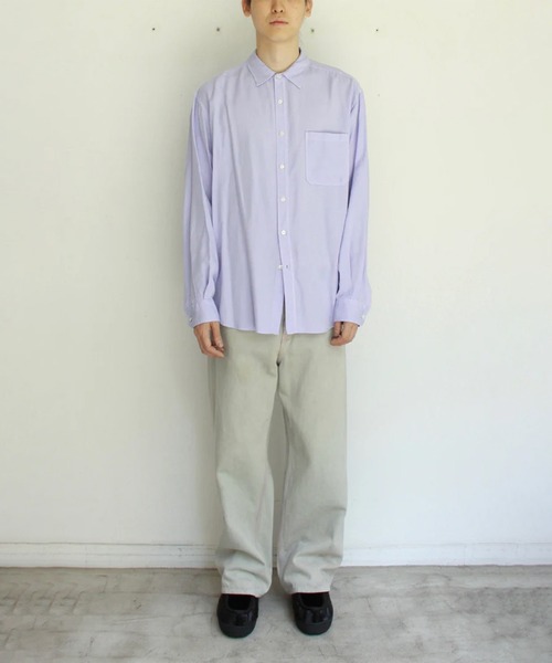 soe（ソーイ）の「Garment Dyed Dad Shirts PPL（シャツ/ブラウス・メンズ・パープル・1）」の2枚目の写真