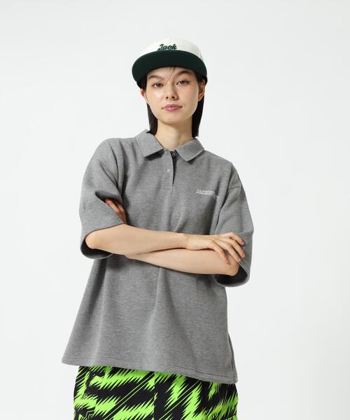 Jack Bunny!!(ジャックバニー)の「【Jack Bunny!!】T/Rダンボール五分袖ポロシャツ(ポロシャツ・レディース・グレー/ブルー/ネイビー・MEDIUM/LARGE/SMALL)」の6枚目の写真