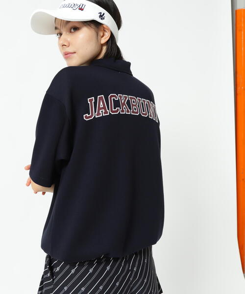 Jack Bunny!!(ジャックバニー)の「【Jack Bunny!!】T/Rダンボール五分袖ポロシャツ(ポロシャツ・レディース・グレー/ブルー/ネイビー・MEDIUM/LARGE/SMALL)」の2枚目の写真