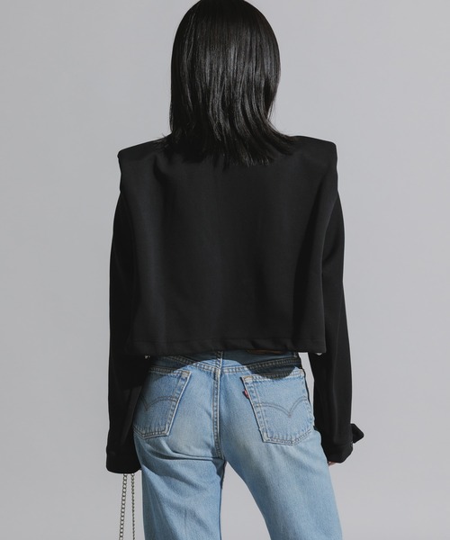 Chick（チック）の「Stand Collar Double Zip Sweatshirt / スタンドネックダブルジップスウェット（スウェット・レディース・ホワイト/ライトグレー/ブラック/チャコール・FREE）」の15枚目の写真