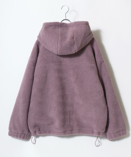 CONVERSE（コンバース）の「2025AW CONVERSE/コンバース シープボア ワンポイントロゴ 切替 フードジャケット（ブルゾン・レディース・アイボリー/ブラック/モカ/ピンク・M/L）」の10枚目の写真