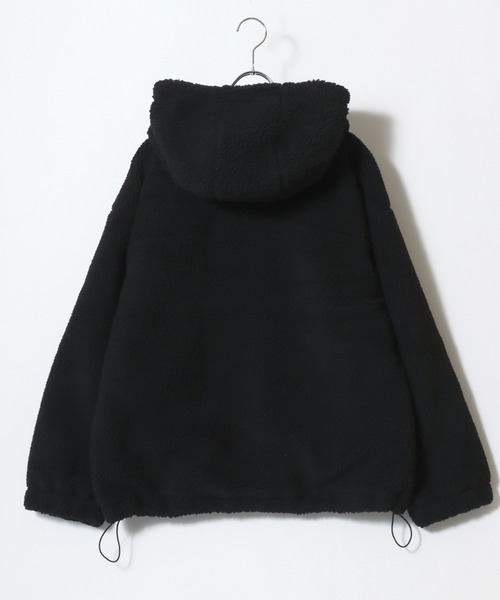 CONVERSE（コンバース）の「2025AW CONVERSE/コンバース シープボア ワンポイントロゴ 切替 フードジャケット（ブルゾン・レディース・アイボリー/ブラック/モカ/ピンク・M/L）」の12枚目の写真