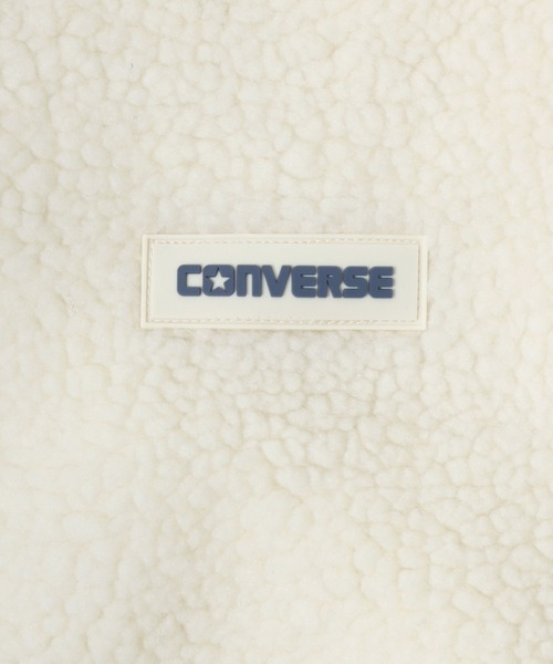 CONVERSE（コンバース）の「2025AW CONVERSE/コンバース シープボア ワンポイントロゴ 切替 フードジャケット（ブルゾン・レディース・アイボリー/ブラック/モカ/ピンク・M/L）」の14枚目の写真