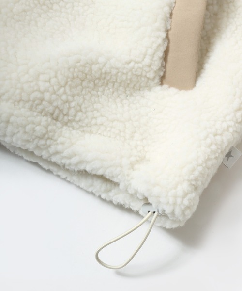 CONVERSE（コンバース）の「2025AW CONVERSE/コンバース シープボア ワンポイントロゴ 切替 フードジャケット（ブルゾン・レディース・アイボリー/ブラック/モカ/ピンク・M/L）」の18枚目の写真