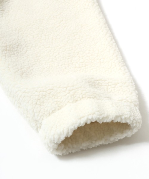 CONVERSE（コンバース）の「2025AW CONVERSE/コンバース シープボア ワンポイントロゴ 切替 フードジャケット（ブルゾン・レディース・アイボリー/ブラック/モカ/ピンク・M/L）」の21枚目の写真