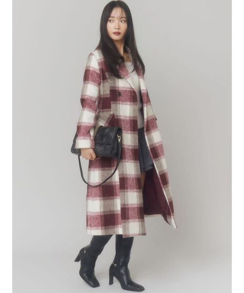 RESEXXY（リゼクシー）の「ミディレングスシャギーチェックコート（その他アウター・レディース・レッド/ブラウン・FREE）」の15枚目の写真