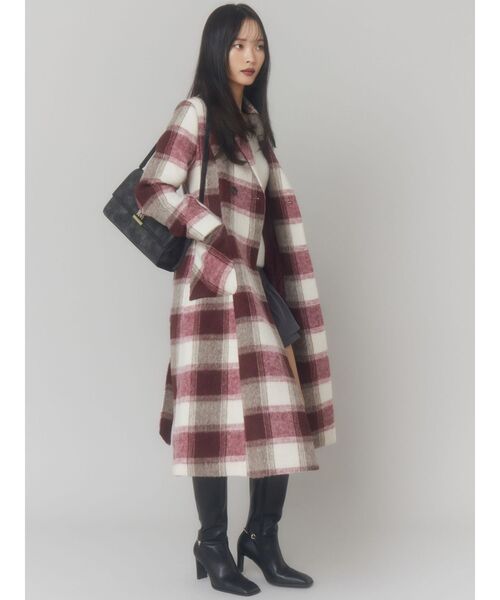 RESEXXY（リゼクシー）の「ミディレングスシャギーチェックコート（その他アウター・レディース・レッド/ブラウン・FREE）」の16枚目の写真