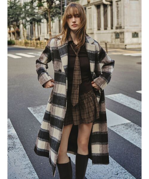 RESEXXY（リゼクシー）の「ミディレングスシャギーチェックコート（その他アウター・レディース・レッド/ブラウン・FREE）」の17枚目の写真