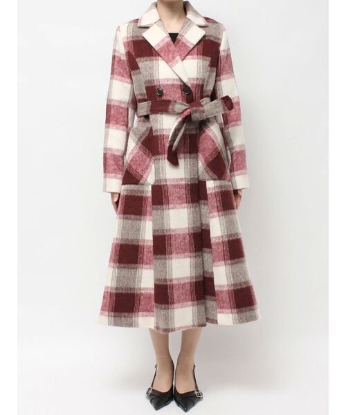 RESEXXY（リゼクシー）の「ミディレングスシャギーチェックコート（その他アウター・レディース・レッド/ブラウン・FREE）」の19枚目の写真