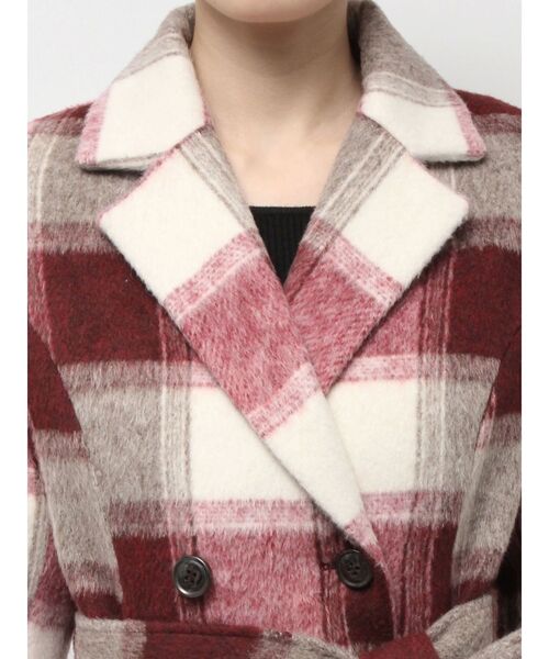 RESEXXY（リゼクシー）の「ミディレングスシャギーチェックコート（その他アウター・レディース・レッド/ブラウン・FREE）」の22枚目の写真