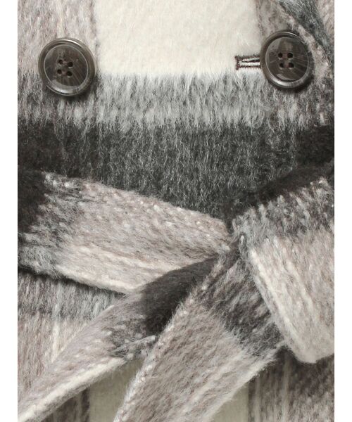 激安！美品ブレス／チェックコート セール】ミディレングスシャギーチェックコート（その他アウター