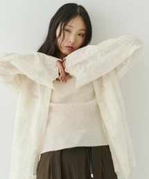 NUJOH（ヌゾ）の「Embroidered Sheer Shirt / エンブロイダリーシアーシャツ（シャツ/ブラウス）」