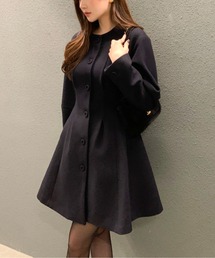 ノーカラーコート（ブルー・ネイビー/青色系）ファッション通販
